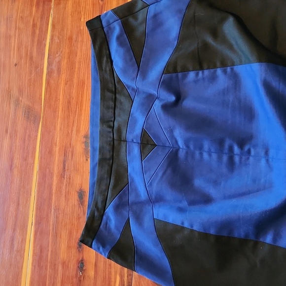 Express Design Studio black and royal blue pencil skirt size 4 - Picture 2 of 8